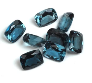 Topacio azul Londres natural L. corte cojín AAA piedras preciosas sueltas para hacer joyas - Imagen 1 de 16