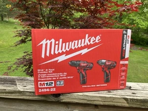 Milwaukee 2494-22 M12 12V Cordless Power Lithium-Ion 2-Tool Combo Kit - Picture 1 of 6