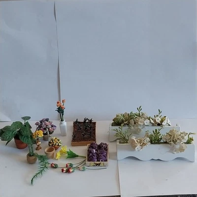 Vtg Dollhouse Artisan + Commercial Garden Plants Flowers Stems 1:12 Lot 17 Pc - Image 1 of 4