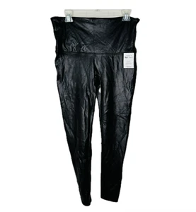 NWT Spanx Faux Leather High Waisted Full Length Leggings Womens 1X Black Nylon P - Picture 1 of 10