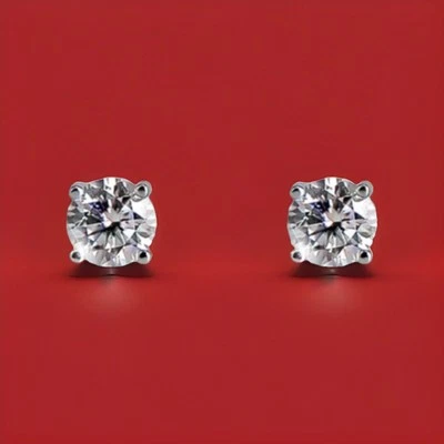 Diamond Earrings - Stunning 2 Carat (total) Stud Lab Created Diamond Earrings - Image 1 of 4