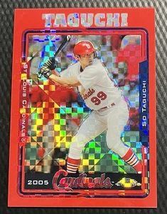 2005 So Taguchi Cardinals 14/25 Topps Chrome X-Fractor Red Refractor #199 - Picture 1 of 3