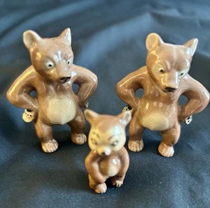 Vintage 3-Braunbären Familie Hagen-Renaker Keramik Figuren Auslaufmodell. - Bild 1 von 3