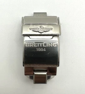 Nuovo Originale Breitling 16mm Acciaio Inox Chiusura Pieghevole per Bracciale Cinturino - Foto 1 di 7