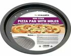 2X Pizza Pan 35cm Non-Stick Baking Round Oven Vented Crisper Dish Coating Holes 