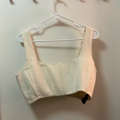 全新带标签 7 For All Mankind 紧身胸衣裁剪上衣 L 码 — 第 1/2 张图片