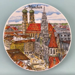 GERMANY🇩🇪CERAMIC PLATE✅MUNCHEN MUNICH OLD CITY LANDSACE ARCHITECTURE VIEW🎗 - Picture 1 of 3