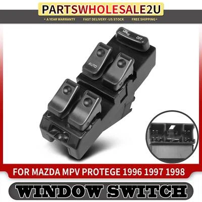 Interruptor de ventana eléctrica delantero izquierdo para Mazda MPV Protege 1996 1997 1998 BC8E66350A Foto 1 de 4