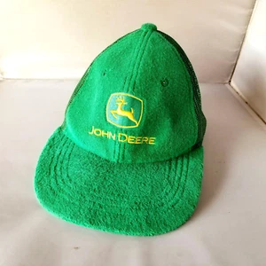 JOHN DEERE Trucker Hat Cap Adjustable Snapback Green Embroidered Cotton Hat - Picture 1 of 8