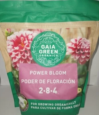 Gaia Green Power Bloom Nova Bolsa de 500 g 1,1 lb 2-8-4 Fertilizante Alimentos Vegetais - Imagem 1 de 2