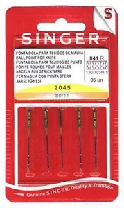 5 AGHI PER MAGLIA A SFERA SINGER 2045 MACCHINA DA CUCIRE CASA TAGLIA #11/80 130/705H-S - Foto 1 di 1