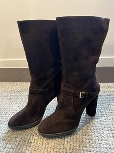 Tods Brown Suede Boots Ladies Size 39 - Picture 1 of 7