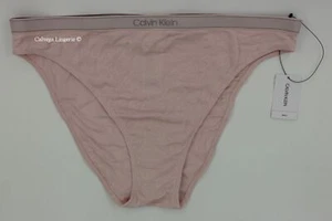 NWT Calvin Klein QF6443 "Pure" Modal Ribbed Cheeky Logo Bikini, Light Pink - Picture 1 of 5