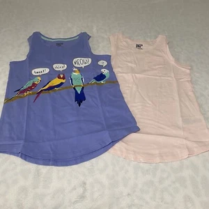 Spotted Zebra Lot of (2) Large/10 Girls Tank Tops Graphic Birds/Plain Tank NWOT - Picture 1 of 7