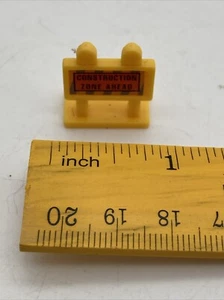 Vtg Micro Machines Construction Zone Ahead Sign Playset Part - Picture 1 of 4