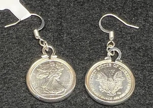 1/10th oz. Silver Lady Liberty earrings - Picture 1 of 1
