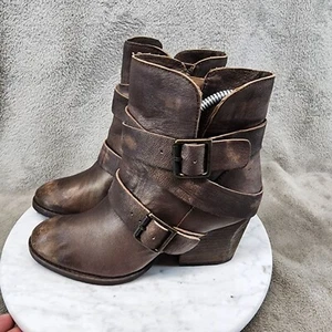 Naughty Monkey Shoes Womens Size 6 Brown Leather Ankle Boots *NWT* - Picture 1 of 13