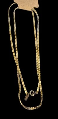 30" 24k Gold Electroplate Necklace Link Weave Cuban Diamond Cut P9 - Image 1 of 4