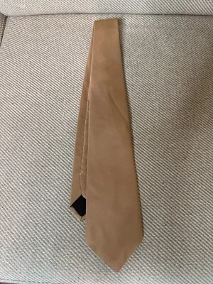 Corbata para hombre Hardy Amies seda bronceada rayas sólidas tejido textura patrón 57,5 pulgadas Foto 1 de 3