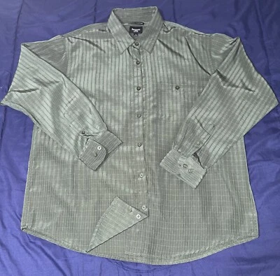 Camisa de vestir para hombre Haggar XL manga larga verde Foto 1 de 4