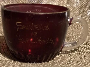 antique ruby flash souvenir glass cup, Hope, Kansas - Picture 1 of 2
