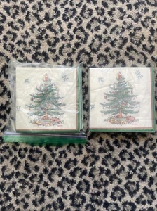 1 Sealed & 1 Slightly Used Spode Christmas Tree 3-Ply Paper BEVERAGE NAPKINS - Picture 1 of 4