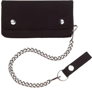 Biker Wallet with Long Chain, Black Bi-Fold Multi-Pocket Trucker Motorcycle Bike - Picture 1 of 1