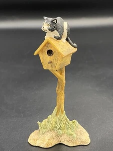 1987 Schmid LOWELL DAVIS Wishful Thinking GATTO sopra BIRDHOUSE Figurina 41/2" - Foto 1 di 8