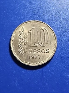 1977 Argentina 10 pesos coin (KM.#72) - Picture 1 of 2