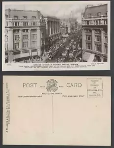 London Old Real Photo Postcard Oxford Circus Oxford Street Scene Stores West End - Picture 1 of 1
