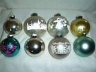 Set of 8 Vintage Shiny Brite Christmas Ornaments Mica Glitter