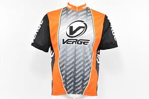 Verge Men's S/S Cycling Jersey, Orange/Grey/Black, Black Cuff, Large, Brand New