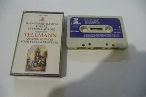 TELEMANN QUATRE SONATES JP RAMPAL VEYRON-LACROIX K7 AUDIO TAPE CASSETTE ERATO. - Imagen 1 de 2