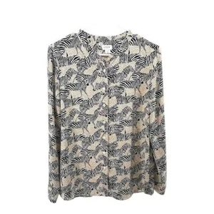 J Crew | Bluse S Small Zebramuster Knopf AS361 - Bild 1 von 10