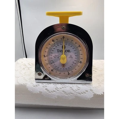 Кухонные весы Taylor ретро желтые хромированные для выпечки продуктов - Изображение 1 из 4