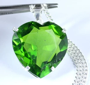 Brasilianischer olivgrüner Peridot 79,25 ct Herzform Edelstein zertifiziert Anhänger - Bild 1 von 6