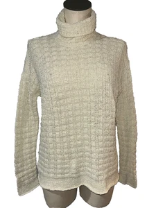 Eileen Fisher Women’s Waffle Knit Organic Cotton Turtleneck Sweater size XS - Picture 1 of 6