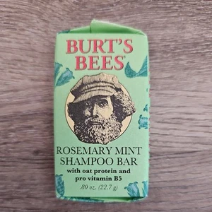 Burts Bees Rosemary Mint Shampoo Bar Travel Mini .80 oz Oat Protein Vitamin B5 - Picture 1 of 2