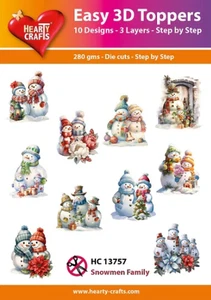 Hearty Crafts Easy 3D Snowman Family Toppers Set Cardmaking Scrapbook Winter - Picture 1 of 1