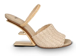 Fendi Raffia High-heeled Sandals - Size 37 - Picture 1 of 14