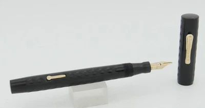 Conklin Endura 26C Black Chased & Gold Fountain Pen - 14kt Nib - 1930's - UNUSED - Image 1 of 4