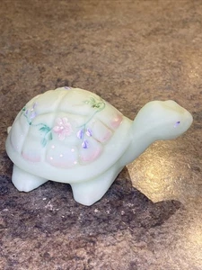 Fenton Lotus Mist Hand Painted Turtle by N. Kelley - Picture 1 of 6