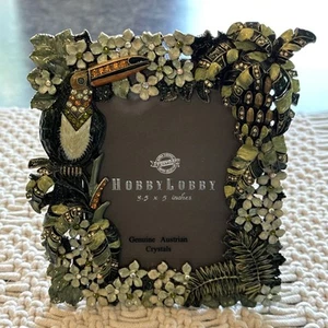 Cornice portafoto Toucan ananas floreale 3,5 x 5 pollici hobby lobby cristallo australiano - Foto 1 di 8