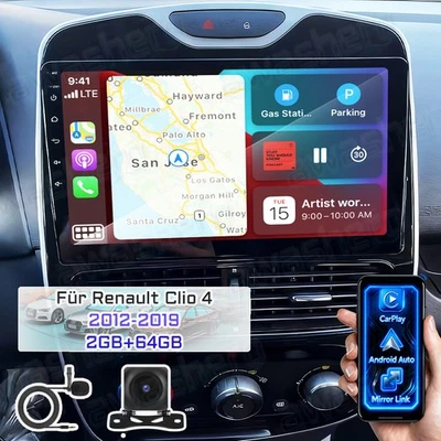 Android 15 64GB Autoradio Navi Carplay WiFi Für Renault Clio 4 2012-2018 +Kamera - Bild 1 von 4