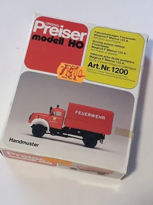 Preiser 1200 -  Feuerwehr - Magirus F Mercur 125 A - Fahrschulwagen - OVP - Bild 1 von 3