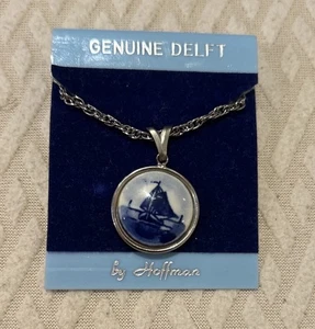 NEW Genuine Delft by Hoffman Necklace Vintage Blue White 16” Chain - Picture 1 of 3