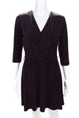 Vestido Vaina Mujer Leota Lunares Sobrepelliz Manga 3/4 Negro Púrpura Talla Pequeña Foto 1 de 4