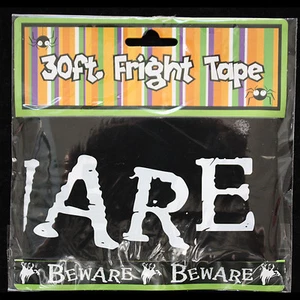 Black White-BEWARE GHOST--Fright Caution Tape-Halloween Costume Party Decoration - Picture 1 of 2