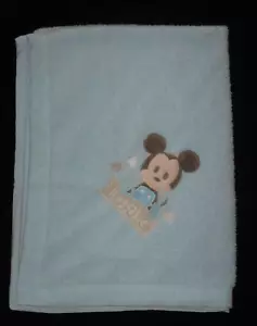 Disney Store Baby Mickey Mouse Huggable Blanket Light Blue Plush - Picture 1 of 4