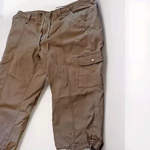 Eddie Bauer Gr. 14 Mid Rise Rip Stop Cargo Cinch Crop Capri Hose Ton Braun - Bild 1 von 12